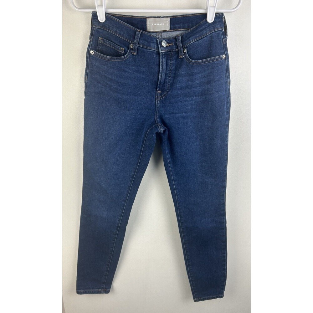 Everlane Jeans Womens 27 Blue Mid Rise Skinny Stretch Denim Ankle Classic Casual